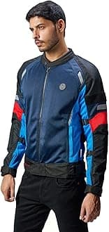 Royal Enfield Streetwind Riding Jacket Eco Blue (XL) 44 CM RE Ergo pro-tech CE level 2 armour protection at shoulder & elbows, EVA for back protection and comfort
