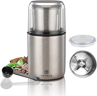 DR MILLS DM-7452 Electric Dried Spice and Coffee Grinder, Grinder and Chopper,Detachable Cup, Dishwasher Safe, Blade & Cup Made with SUS304 Stainless Steel