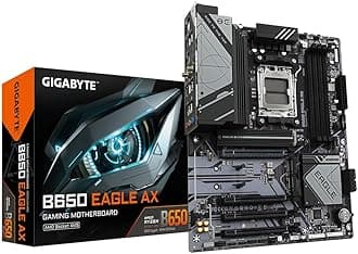 Gigabyte B650 EAGLE AX AMD AM5 Socket Motherboard, ATX, 4x DDR5 Slots, 3x M.2 Sockets, 1x USB-C Port, Fitted I/O Shield, GbE LAN, Wi-Fi 6E, 1x Display