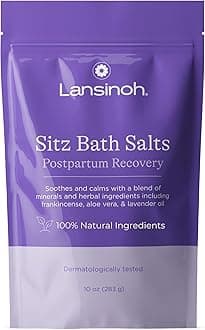 Lansinoh Sitz Bath Salts Postpartum Essentials, With Soothing and Calming Ingredients Including Lavender Oil, Frankincense and Aloe Vera, 10 Ounce