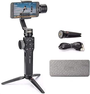 zhi yun Smooth 4 3-Axis Handheld Gimbal Stabilizer with Focus Pull and Zoom Capability for All Smartphones (Black)