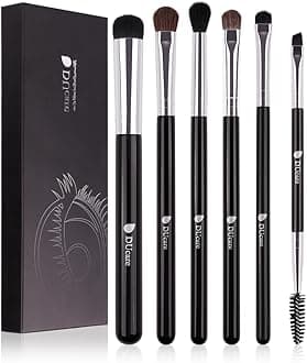 DUCARE Synthetic Bristle Makeup Brush- Black, Set Of 6 Pcs