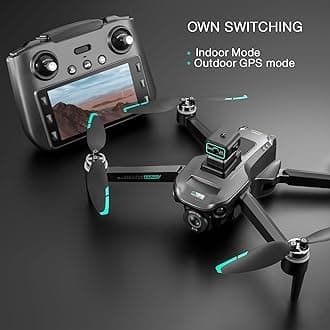 Drone with Camera 4k, GPS HD Drones for Adults, 5G Remote Controller with 5.9 Inch Screen,Obstacle Avoidance Drones, One Key Return, Optical Flow Mode Brushless Motor FPV Drone, 60 Mins Flight (Black)
