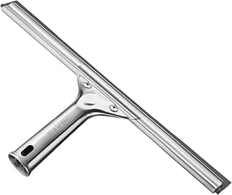 Unger Professional Stainless Steel Heavy-Duty Squeegee, 12", Silver