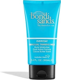 Everyday Gradual Tanning Milk | Daily Body Lotion Builds a Natural Glow in 1-3 Applications, Enriched with Vitamin E & Aloe Vera, Vegan + Cruelty Free, Cocoa Butter Scent 100 mL/3.4 Oz