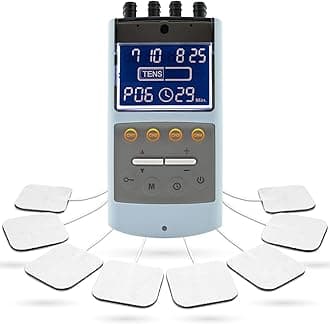 iStim TENS EMS Muscle Stimulator, EV-906 for Pain Relief and Muscle Strengthening, Japanese Gelled Electrodes Included