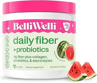 Fiber Supplement for Women & Men – Premium Daily Fiber Powder from Organic Acacia with Added Collagen, Electrolytes & Probiotics – No Bloat, Constipation & Gut Health Support (Watermelon)