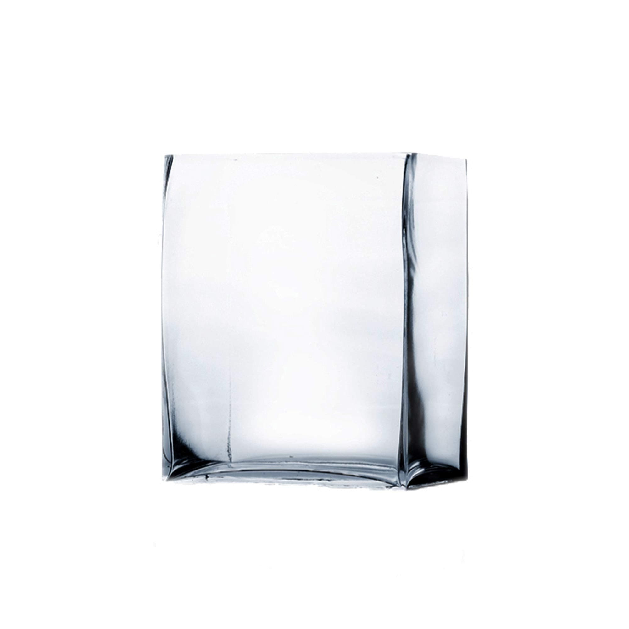 WGV Clear Rectangle Block Glass Vase, 2 by 5 by 6-Inch