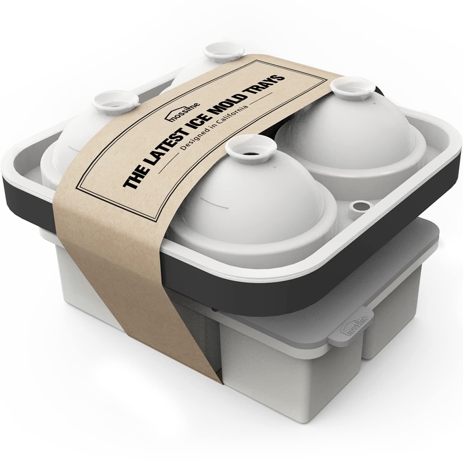 Large Ice Cube Tray, 2 Inches Big Cubes & 2.5 Inches Sphere Whiskey Ice Cube Mold with Lid, Reusable Silicone Ice Ball Mold, Easy Release Round Square Ice Cube Tray for Cocktail Bourbon