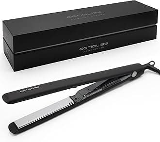 C3 Hair Straightener Flat Iron Professional for Hair Titanium Plates Control Temperature Women (Black Chrome Soft Touch)