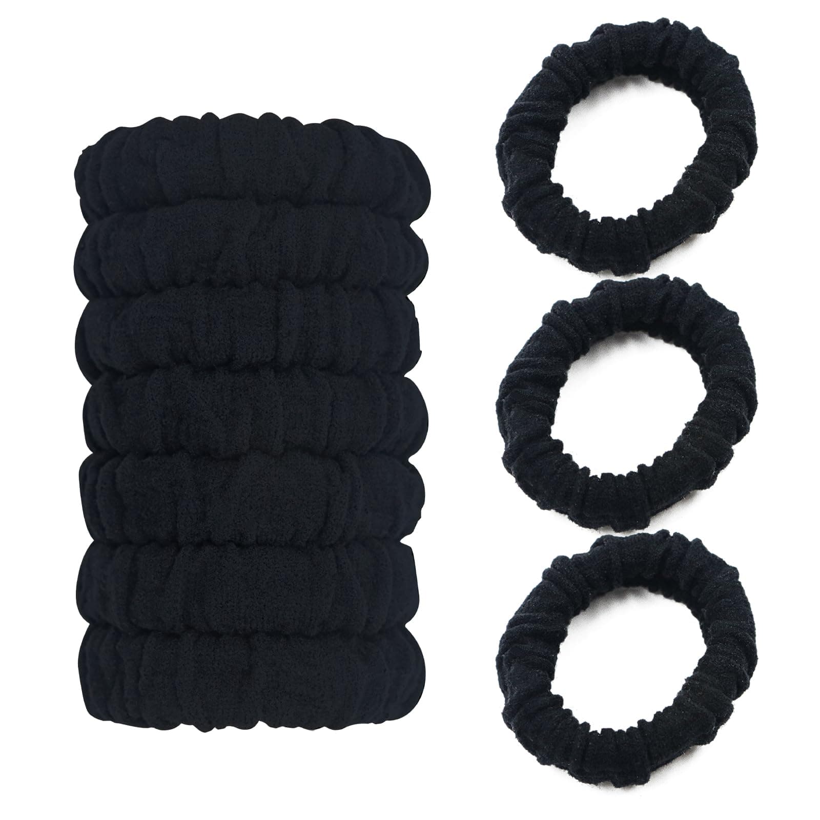 Black Soft Polyester Hair Ties