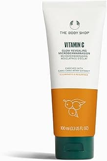 The Body Shop Vitamin C Glow Revealing Microdermabrasion (1x 100ml), Radiance-Boosting, Exfoliating Face Scrub for Dull Skin, Weekly Facial Scrub, Vegan Skincare