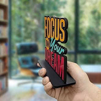 Artvibes Wooden Focus On Your Dream Positive Quotes Table Decoration for Office Desk | Home Decor | Living Room | Modern Art Wood Showpiece Gift Item (SP_1158)