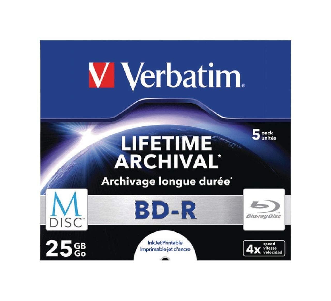 Verbatim MDISC BD-R 5-Pack, Jewel Case