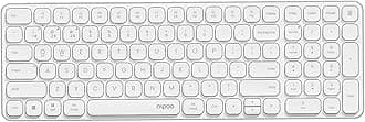 RapooE9350L Multi-Device Wireless Keyboard, Blade-Series E9350L 99-Key Ultra-Thin Keyboard, Support 4 Devices, Low-Profile, Quiet, USB-C, Rechargeable, Al-Alloy Frame, for Windows/Mac/Linux/Chrome