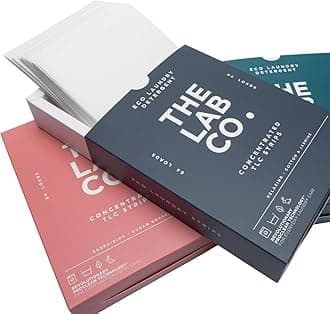The Best-Sellers Bundle of The Lab Co. Laundry Detergent Strips Washing Sheets Eco Ultra-Concentrated Non-Bio. Relaxing, Energising & Fragrance Free. For Hand and Machine Washing. For up 192 Loads