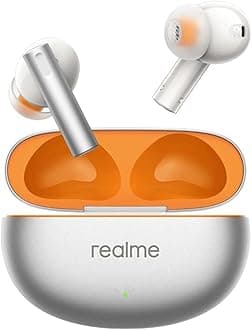 Realme Buds Air 6 TWS Earbuds with 12.4 mm Deep Bass Driver, Fast Charge,50 dB ANC, IP55 Dust & Water Resistant, Bluetooth v5.3 (Flame Silver)