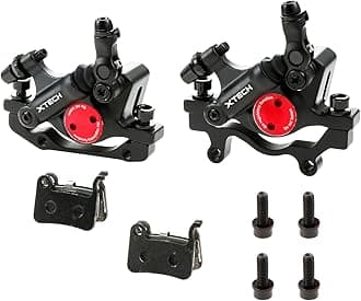 HB-100 Line Pulling Hydraulic Disc Brake Calipers, Mechanical Disc Brakes for MTB, Mountain Bike, E-Bike and Electric Bike 2PCS Front/Rear Black