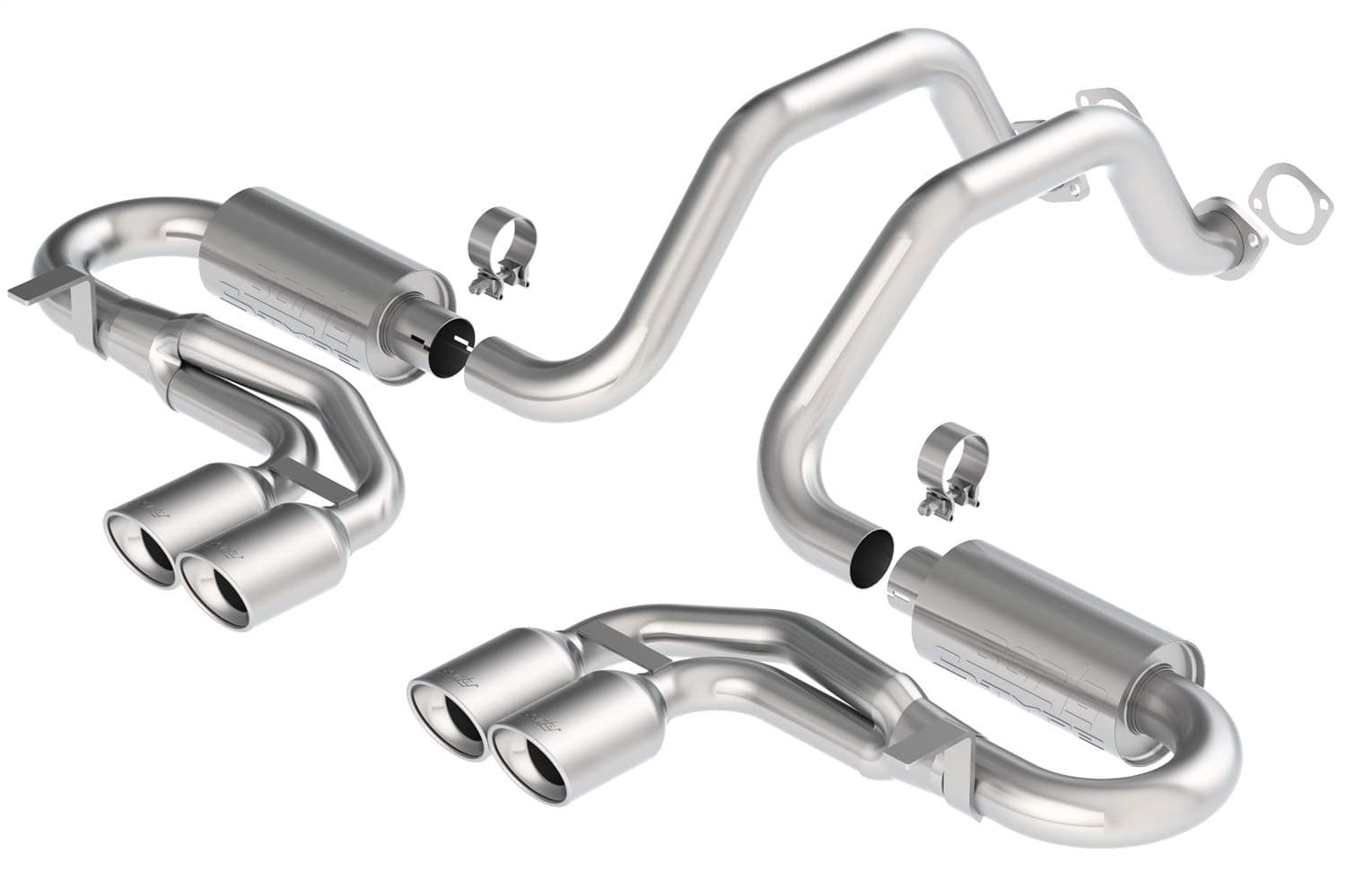 BORLA 140039 Cat-Back Perf. Exhaust Sys. for '97-'04 Chevrolet Corvette (C5) & Z06 (C5) V8 T-304 Stainless Steel S-Type Classic Dual Center Rear Exit Dual 4.25"x3.5" Oval Polished T-304 Tips Each Side