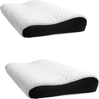 araami - Your Comfort Partner-Memory-Foam-Pillow-Orthopedic-Pillow-for-Neck-Pain-Cervical-Contour-Orthopedic-Pillow-for-Neck-Pain-Orthopedic-Contour-Pillow-Support-Black-Pillow (Pack of 2)