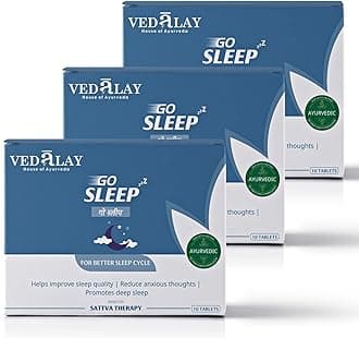 Vedalay GoSleep Ayurvedic Tablets | For Sleep Support & Regulating Sleep Cycle| 1 month pack (30 tablets) | Restful Sleep Naturally