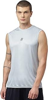 ATICX Men's Polyester Sports Sleeveless T Shirt - Gym Vest, Workout Sando, Training Tank Top, Cut Sleeves Quick Dry Tee for Running, Swimming, Badminton, Fitness & Sports