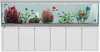 Aqua Dream 500 Gallon White Aquarium Kit with Stand & Sump Filtration System - Commercial Reef Fish Tank with Ultra-Clear Tempered Glass