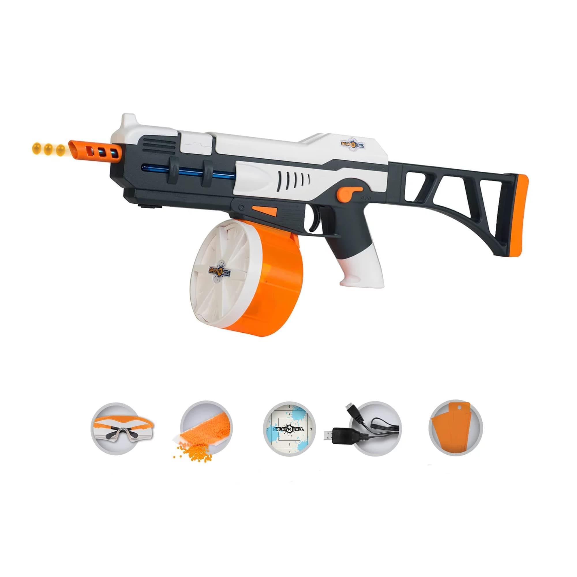 SRB1200 Full Auto Rechargeable Battery Powered Water Bead Gel Ball Blaster Kit. Splatter Ball Gun.Electric Water Blaster able to Shoot 11 Rounds per Second!