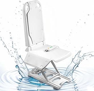 Electric Reclining Bath Lift Chair| Six Suction Cup Feet | Emergency Stop Button | Weight Capacity 300lb |White