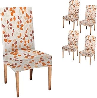CAPSCEOLL Fall Chair Covers Set of 4 Stretch Parsons Chair Slipcovers Universal Removable Washable Chair Seat Covers Protector for Dining Room Kitchen Hoteland Party