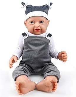 IVITA 18 inch Full Body Silicone Baby Dolls, Not Vinyl Dolls, Soft Silicone Dolls Full Silicone Baby,Collectible Dolls, Baby Gifts, Teaching Dolls - Boy