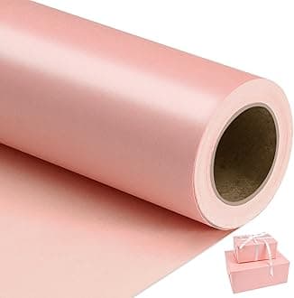 Pink Matte Wrapping Paper,Solid Color Pearly-Lustre Paper,Gift Wrapping Paper,Perfect for Wedding,Valentine's Day,Birthday, Christmas,Baby Shower,DIY Bouquet (17 Inches X 32.8 Feet)
