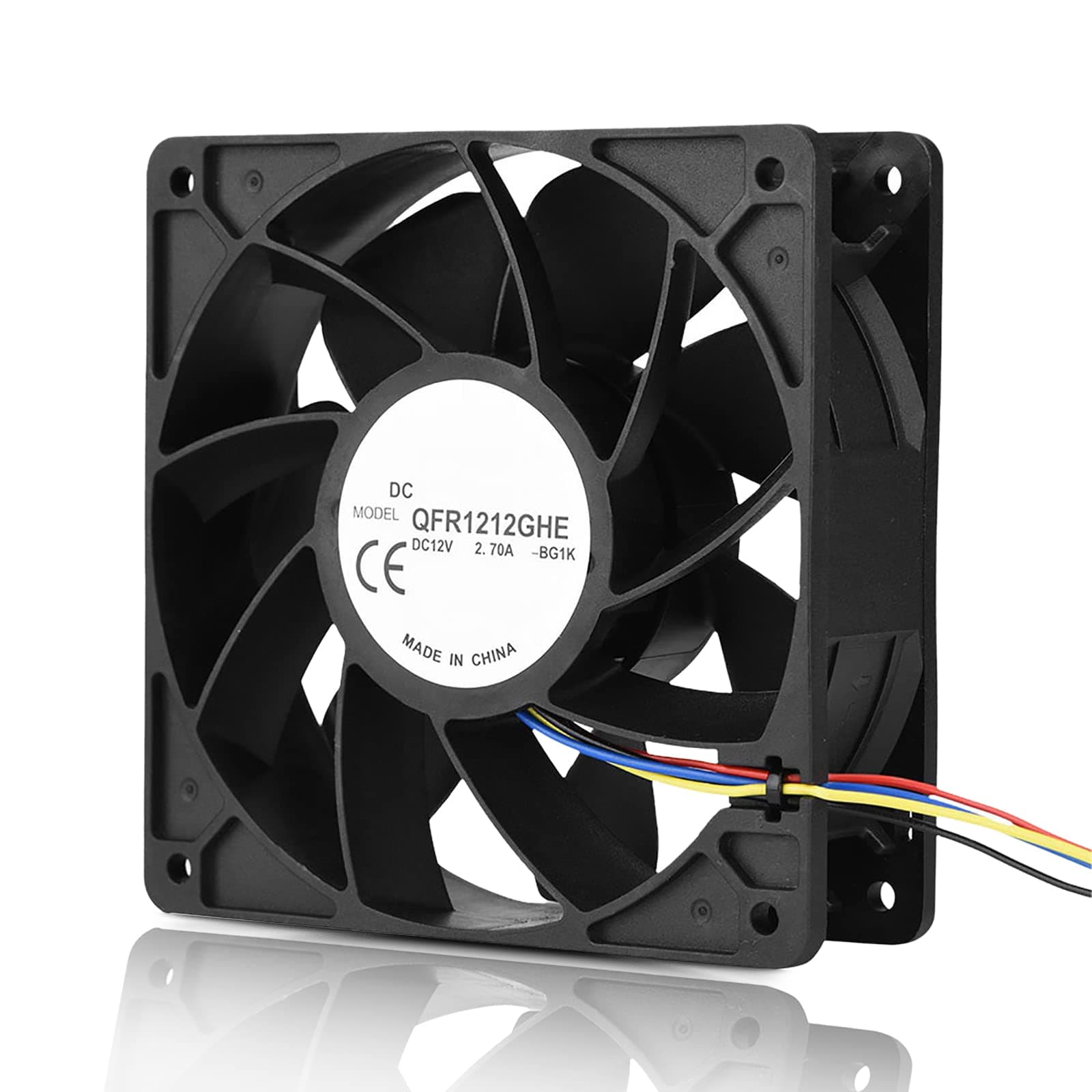 DC 12V 2.7A 6000RPM Cooling Fan Replacement 4 Pin Connector CPU Internal Cooling Fan with Speed Sensor Double Ball Bearing for Antminer S7 S9
