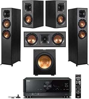 Reference Dolby Atmos Home Theater Bundle with R-625FA Floorstanding Speakers, R-52C Center, R-41M Surrounds, R-12SW 12" Subwoofer & Yamaha RX-V6 AV Receiver
