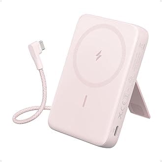 Zolo Magnetic Power Bank, 10,000mAh Wireless Portable Charger with 30W Max Fast Charging, Battery Pack with Built-In USB-C Cable and Adjustable Stand, For iPhone 15/14 Series, AirPods, and More