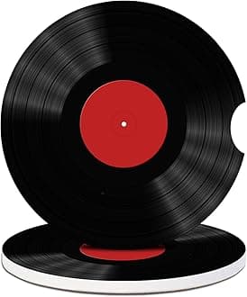 Car Cup Holder Coasters - Vintage Vinyl Record Absorbent Ceramic Coaster 2 Pack, Anti Slip Car Coasters for Cup Holders, Fashion Car Interior Accessories Drink Coaster for Women & Men