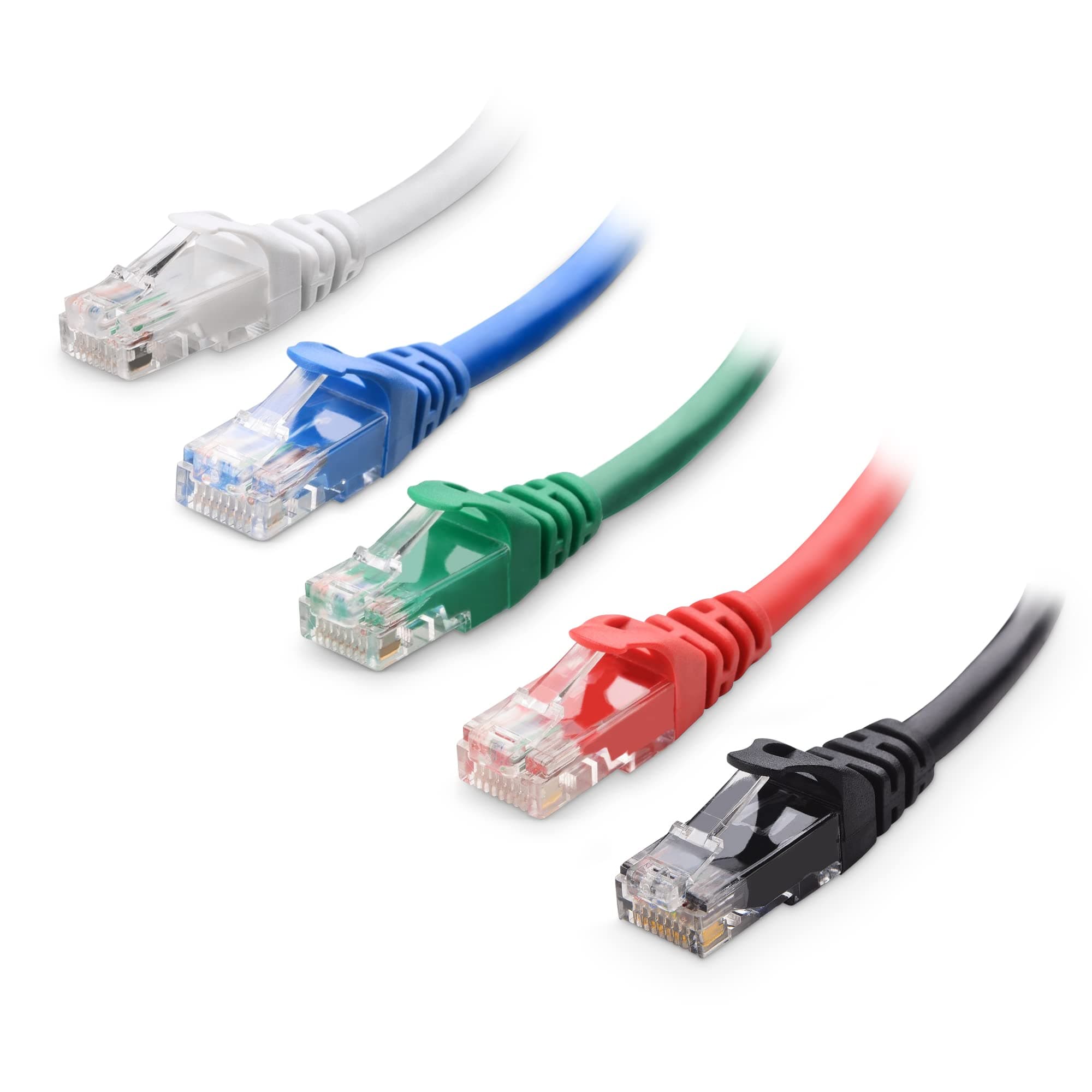 5-Color Combo 10Gbps Snagless Cat6 Ethernet Cable (Cat6 Cable/Cat 6 Cable) 0.9m