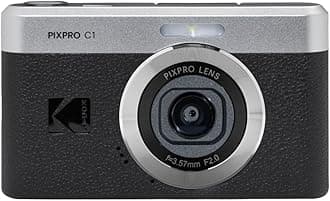 KODAK Pixpro C1 – Ultra-Compact Digital Camera | 13MP BSI CMOS, 4X Zoom, 2.8" LCD Screen, LED Flash, Built-in Battery – Black
