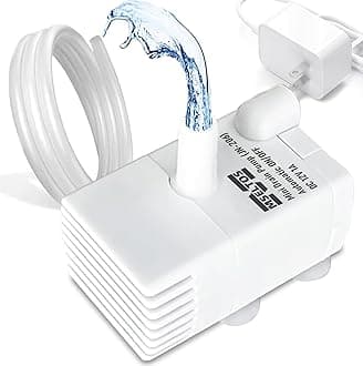 Mini Submersible Pump with Water Level Sensor, 5ft Lift, 55GPH Removable Small Condensate Pump for HVAC, AC Unit, Ice Maker, 110/230V, Automatic Drain Pump, Condensation Pump