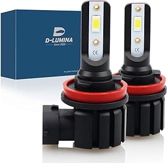 D-Lumina H11/H8/H16 LED Fog Light Bulbs, 8000 Lumens 40W 6000K Xenon White 300% Brightness, Super Bright LED Fog Light DRL Bulbs Replacement For Car Trucks, Pack of 2