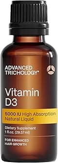 Advanced Trichology Vegetarian Liquid Vitamin D3-5000 iu High Absorption - 1000 iu per Drop - 6 Month Supply - Gluten Free 365 VIT D