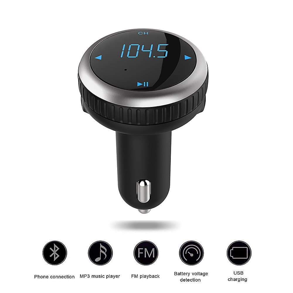 BT69 Wireless Bluetooth FM Transmitter Car Charger Bluetooth Car Kit Music Player Support Hands-free with LED Display for iPhone Android