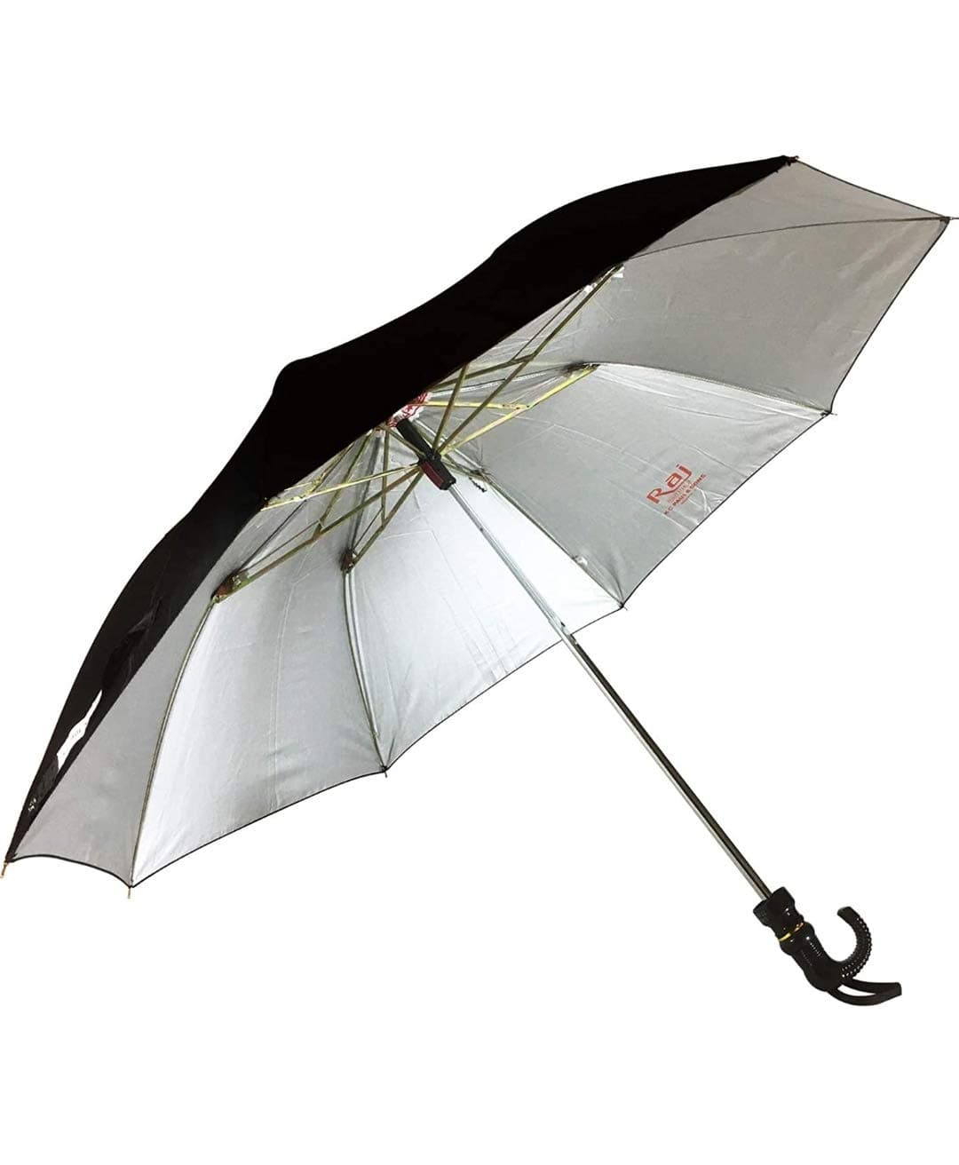 KC Paul & Sons Raj 2 Fold Black Polyester Umbrella
