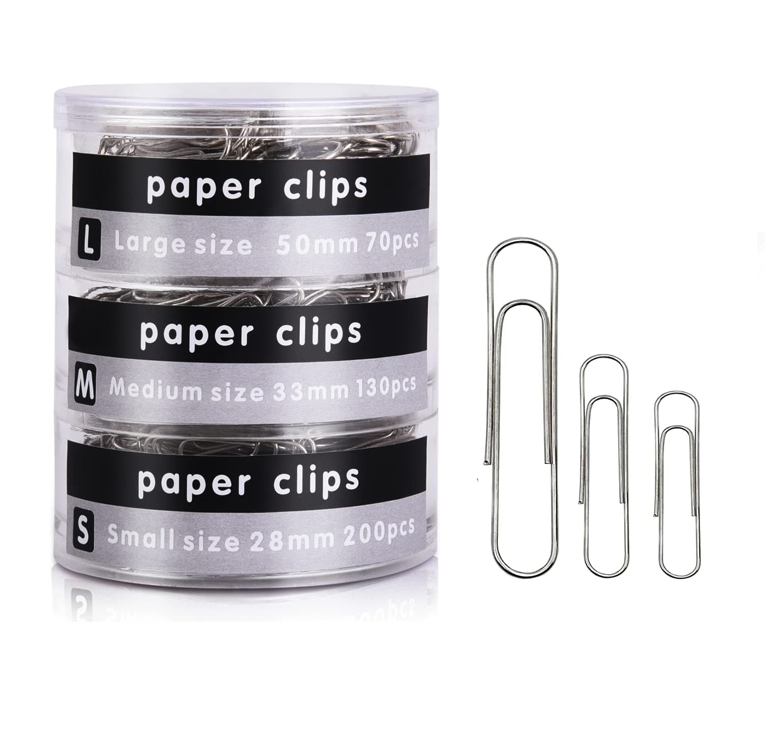 400 Pcs Paper Clips, Large Paper Clips, Paperclips Assorted Size, Jumbo Paper Clips Medium, Small Paper Clips for Office Supplies