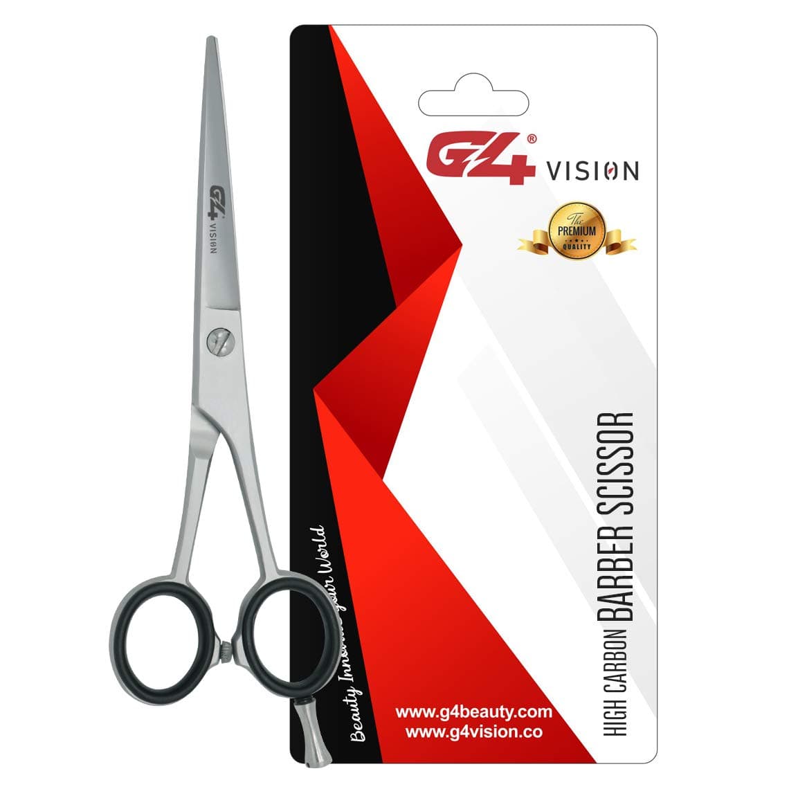 G4 Barber Hair Cutting Scissors Shears High Carbon Razor Sharp Mustache Haircut Hairdresser (5.5 inch)
