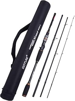Goture Fishing Rods - Casting & Spinning Fishing Rods - Portable 2 & 4 Sections Lightweight Carbon Fiber Poles M Power MF Action 6.6ft - 7ft