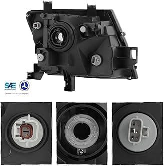 AKKON - Fit 2005-2015 Nissan Xterra 05-15 OE Style Halogen Type Headlight Headlamp Assembly Black Housing Left Driver Side Direct Replacement