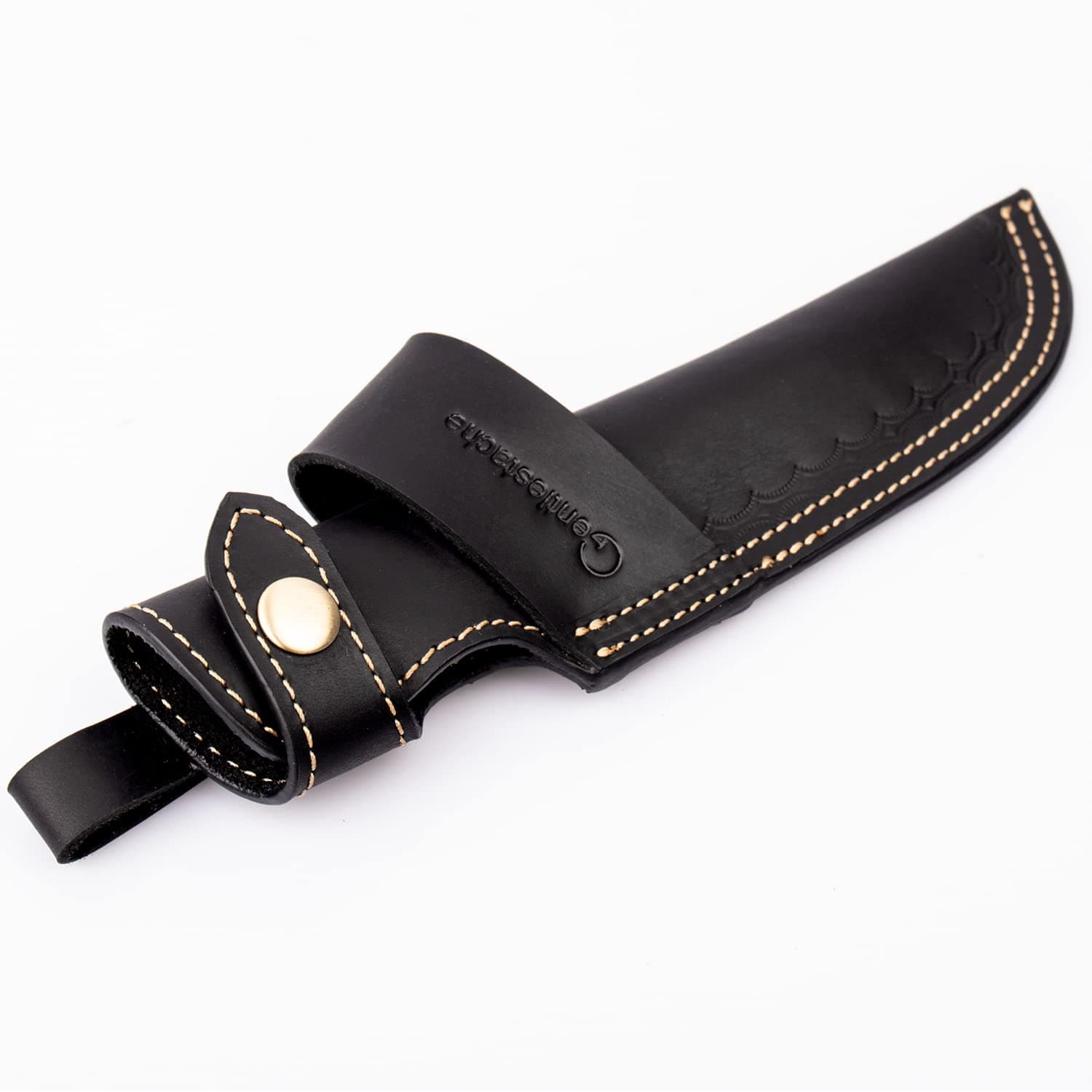 5 Inch Blade Knife Sheath, Horizontal & Vertical Carry, Quick Access, Black Leather Knife Holster