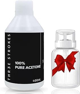 THR3E STROKES Acetone | Clear | NOT FOR MEDICAL USE | Nail Polish Remover | Nail Colour Remover | A++ Grade,400ML (PLUS EMPTY ACETONE BOTTLE)