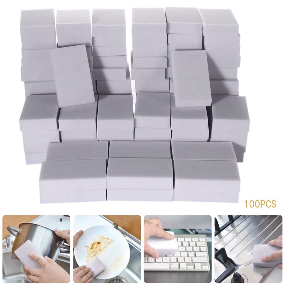 100x Multi-functional Cleaning Magic Sponge Eraser Melamine Cleaner for Kitchen